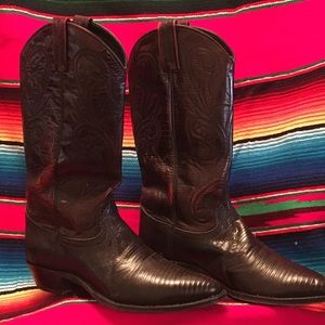 Dan Post Lizard Boots in Black Cherry size 8